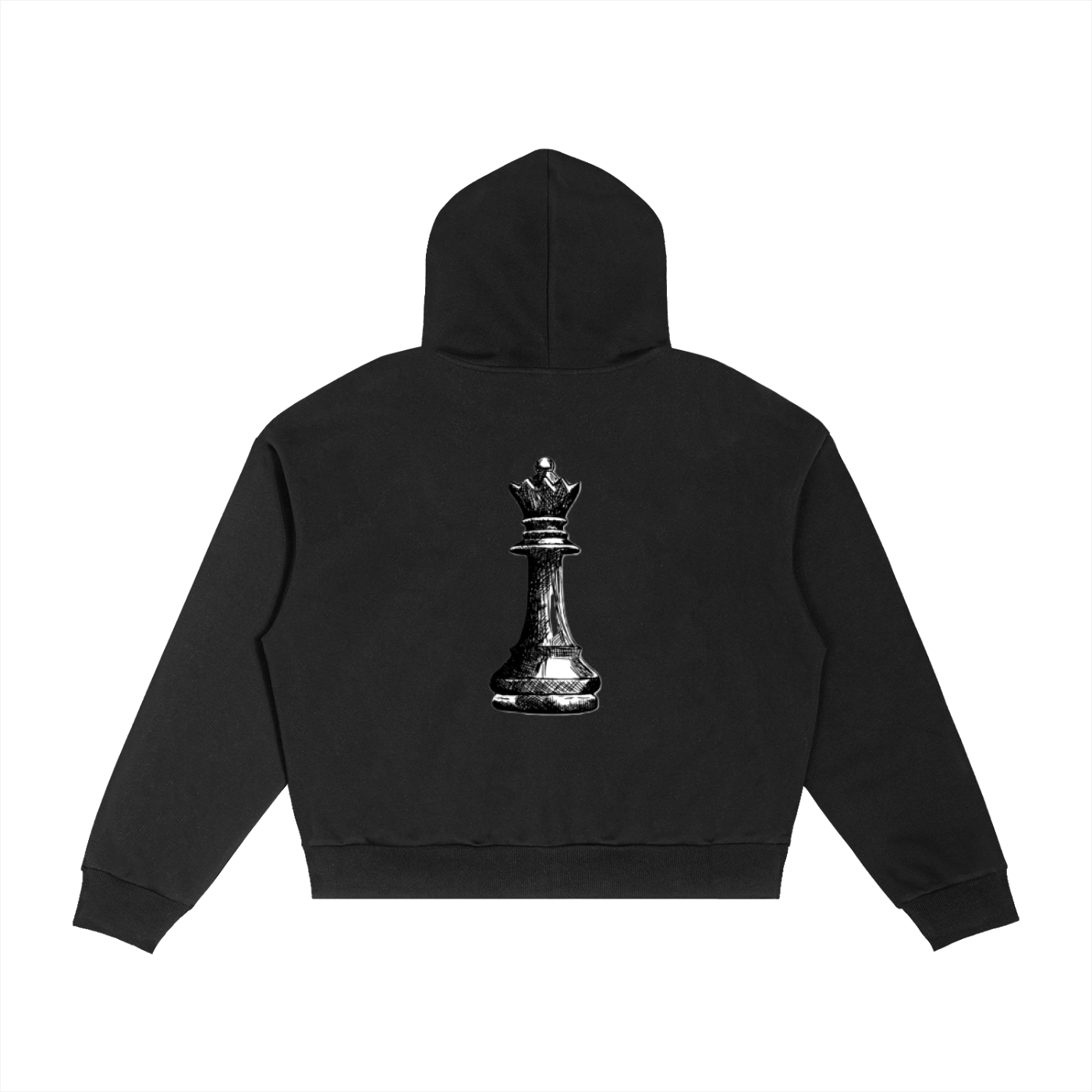 Contrast Plaid Boxy Zip Hoodie