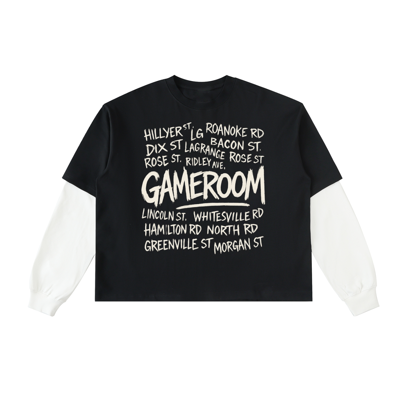 Layered Contrast Sleeve Cotton T-Shirt