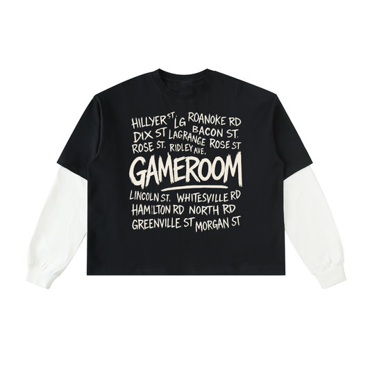 Layered Contrast Sleeve Cotton T-Shirt